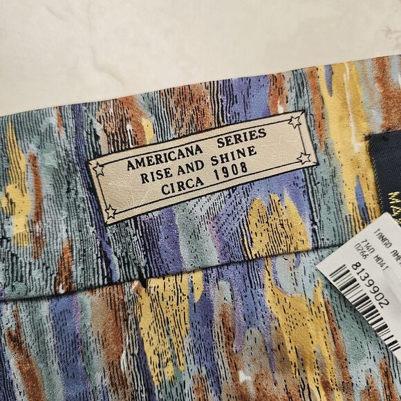 Tango By Max Raab Men's 100% Silk Tie American Series Rise And Shine Made in USA - Picture 6 of 9